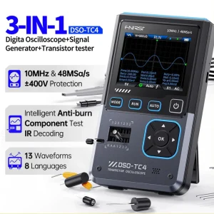 FNIRSI Digital Oscilloscope Transistor Tester Signal Generator DSO TC4 3 IN 1